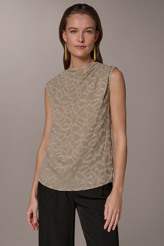 JACQUARD HIGH MOCK NECK BLOUSE - Turin
