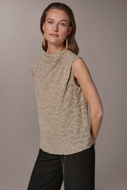 JACQUARD HIGH MOCK NECK BLOUSE - Turin