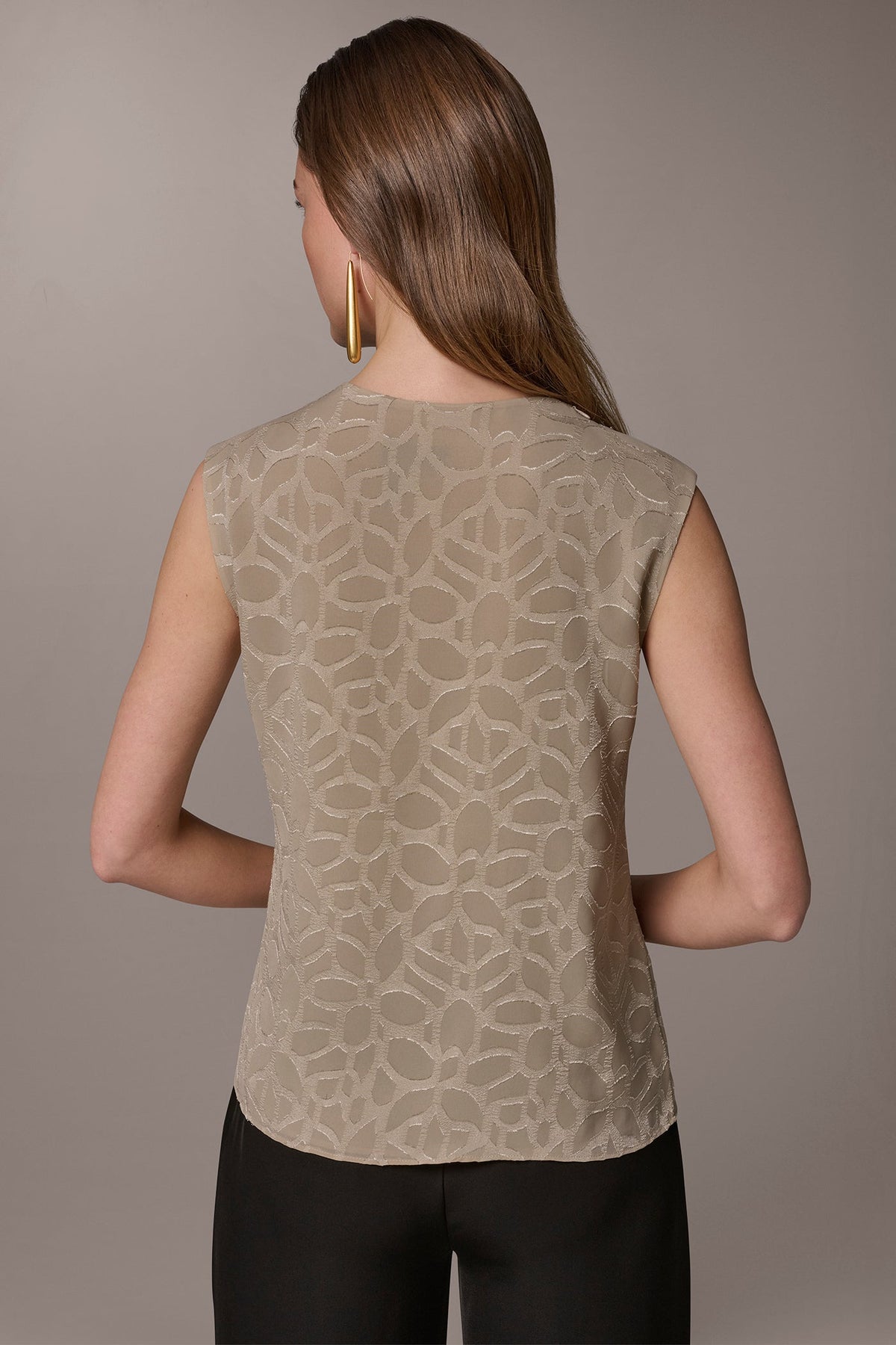 JACQUARD HIGH MOCK NECK BLOUSE - Turin