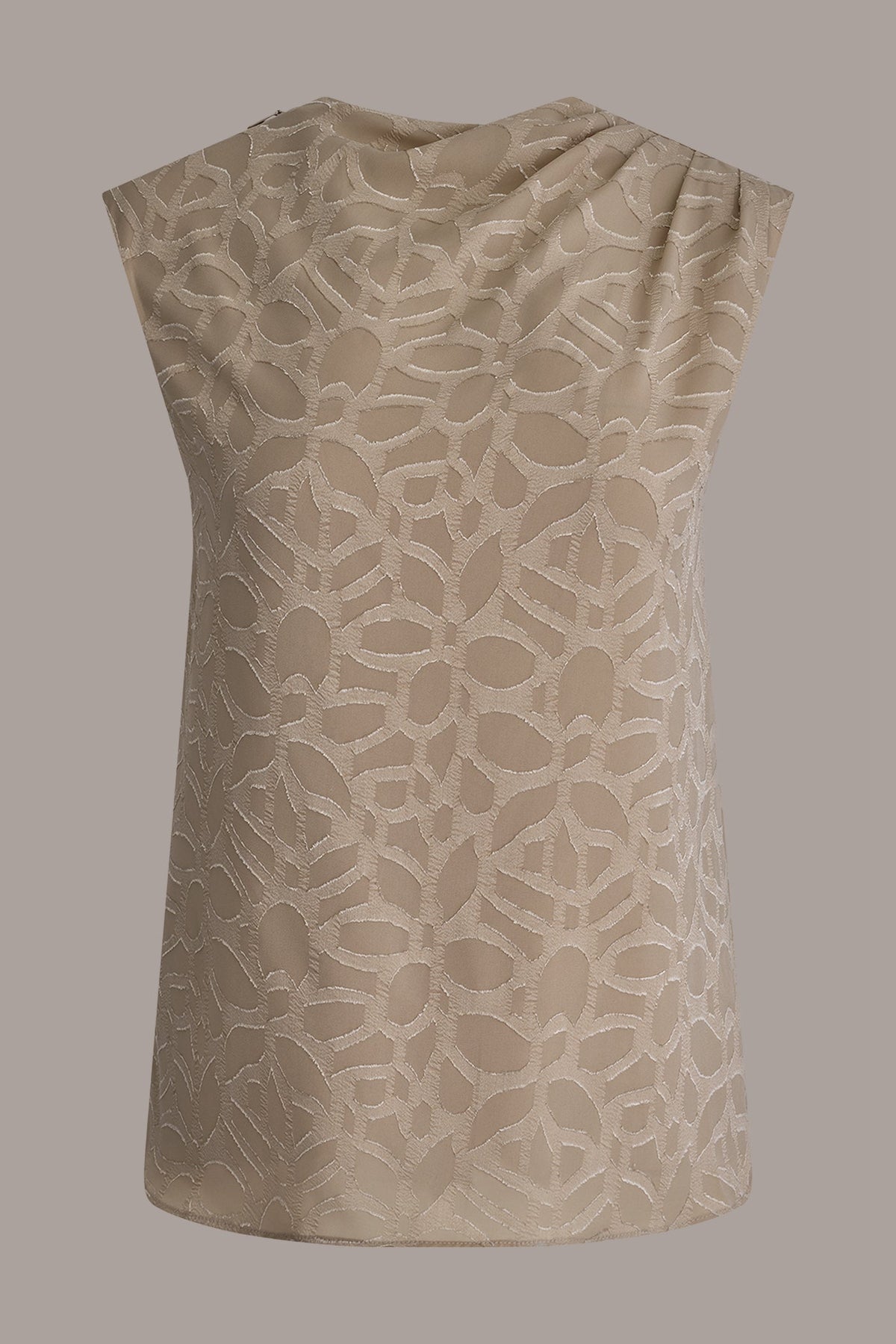 JACQUARD HIGH MOCK NECK BLOUSE - Turin