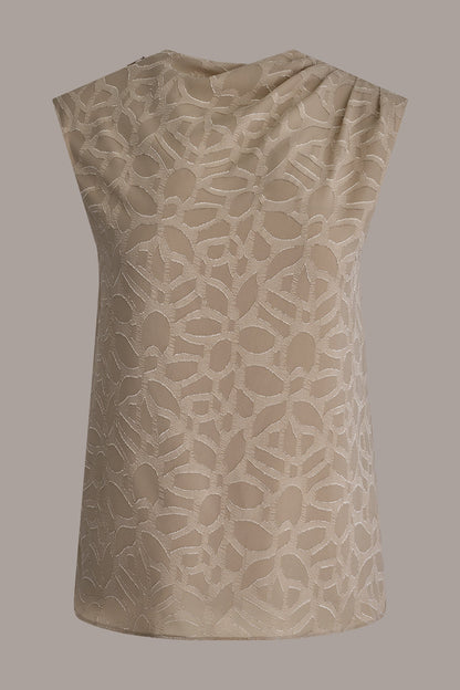 JACQUARD HIGH MOCK NECK BLOUSE - Turin