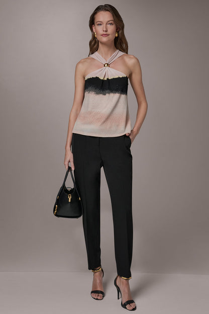 PRINTED HALTER TOP - Umbria/Black