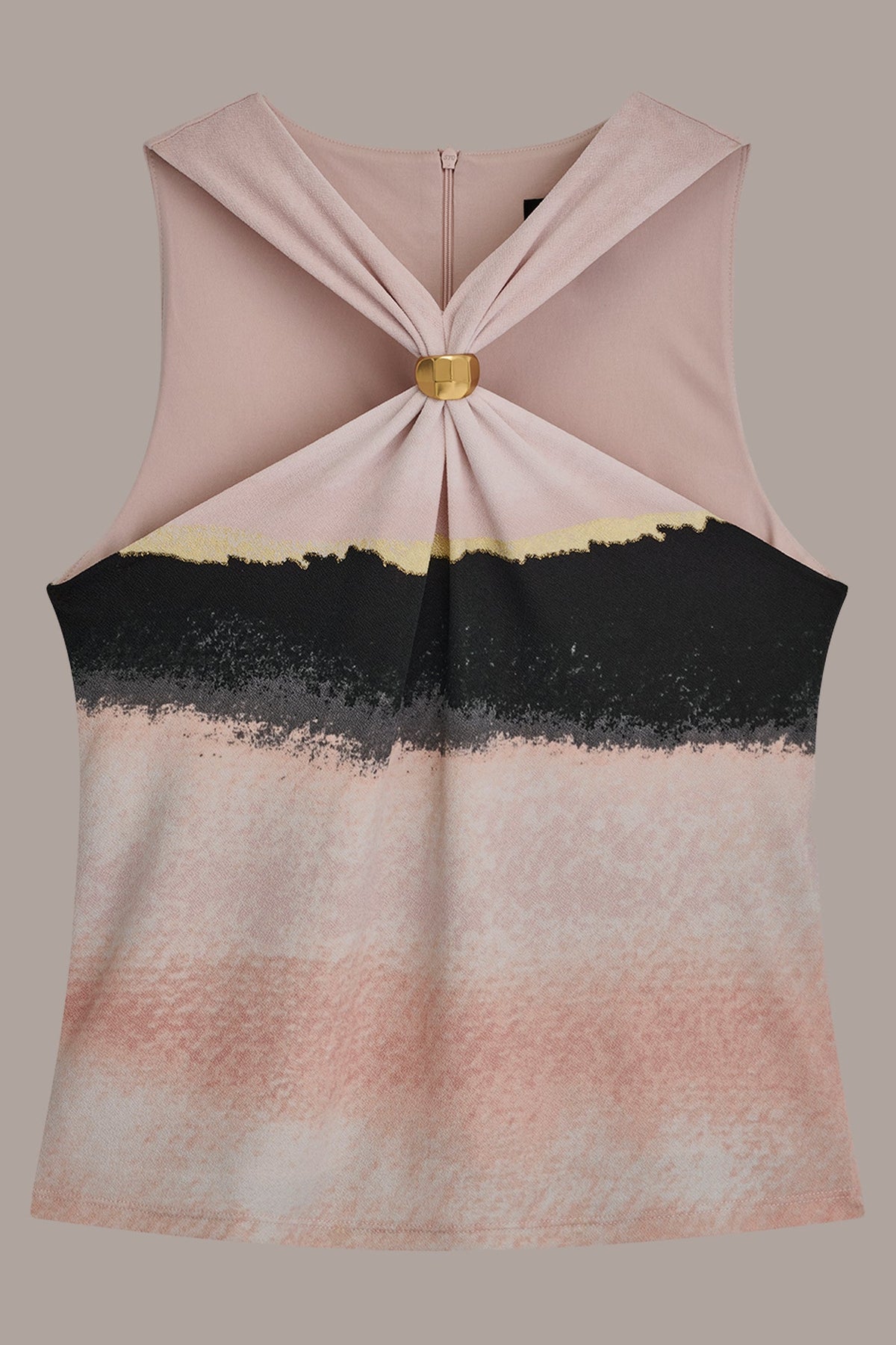 PRINTED HALTER TOP - Umbria/Black