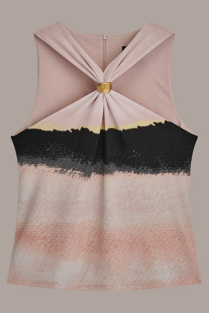 PRINTED HALTER TOP - Umbria/Black