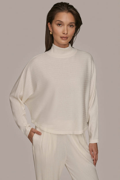 MOCK-NECK TOP - CREAM