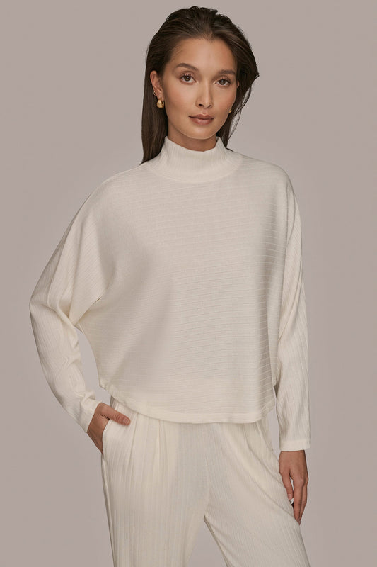 MOCK-NECK TOP - CREAM