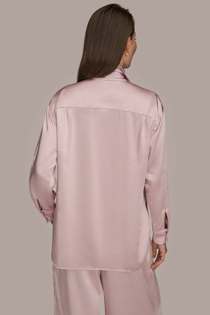 SATIN SHIRT - PINK WISTERIA