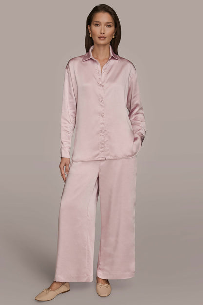 SATIN SHIRT - PINK WISTERIA