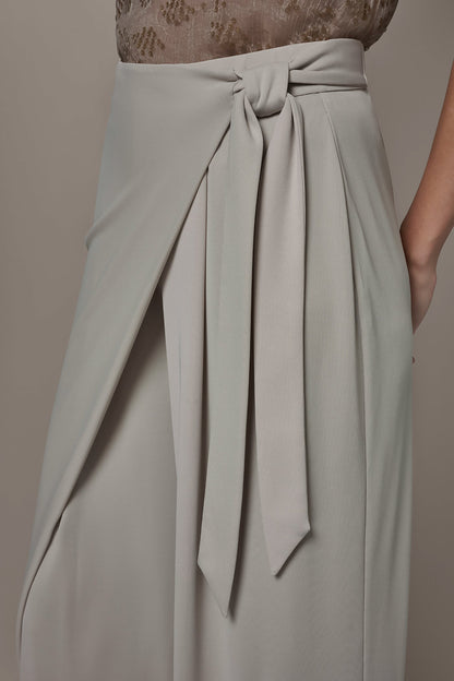 EXTRA HIGH-RISE WRAP OVERLAY RELAXED PANT - Tuscan Grey