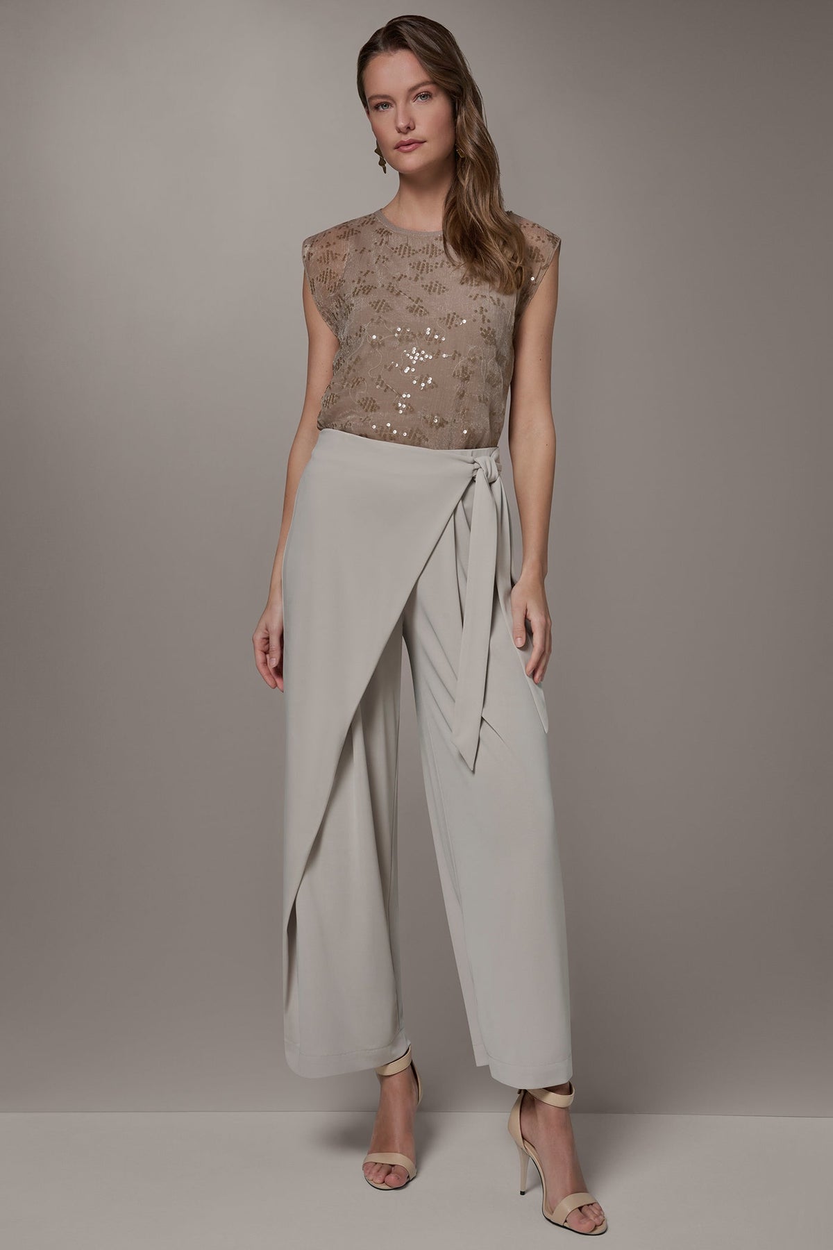 EXTRA HIGH-RISE WRAP OVERLAY RELAXED PANT - Tuscan Grey